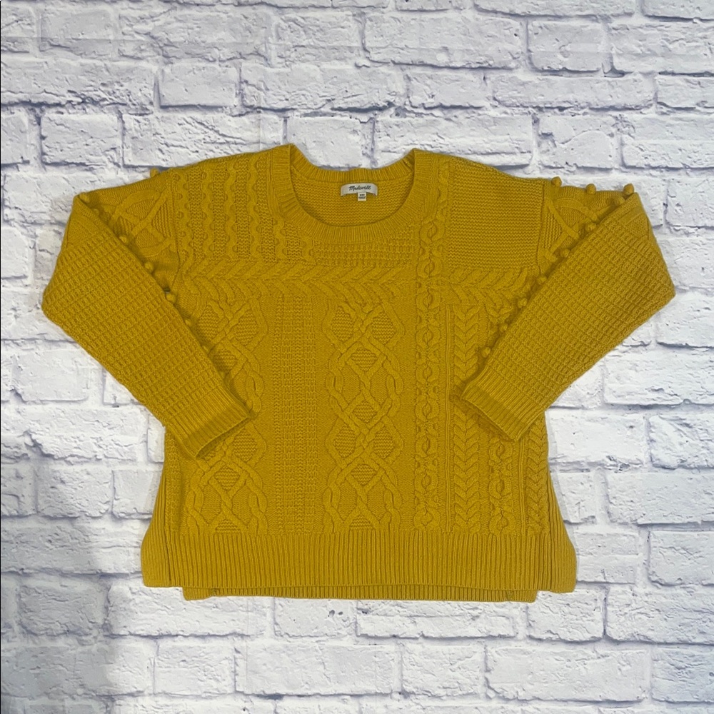 Madewell Yellow Open-Side Bobble Pullover Sweater. XXS